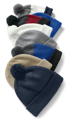Port Authority Cozy Striped Pom Beanie