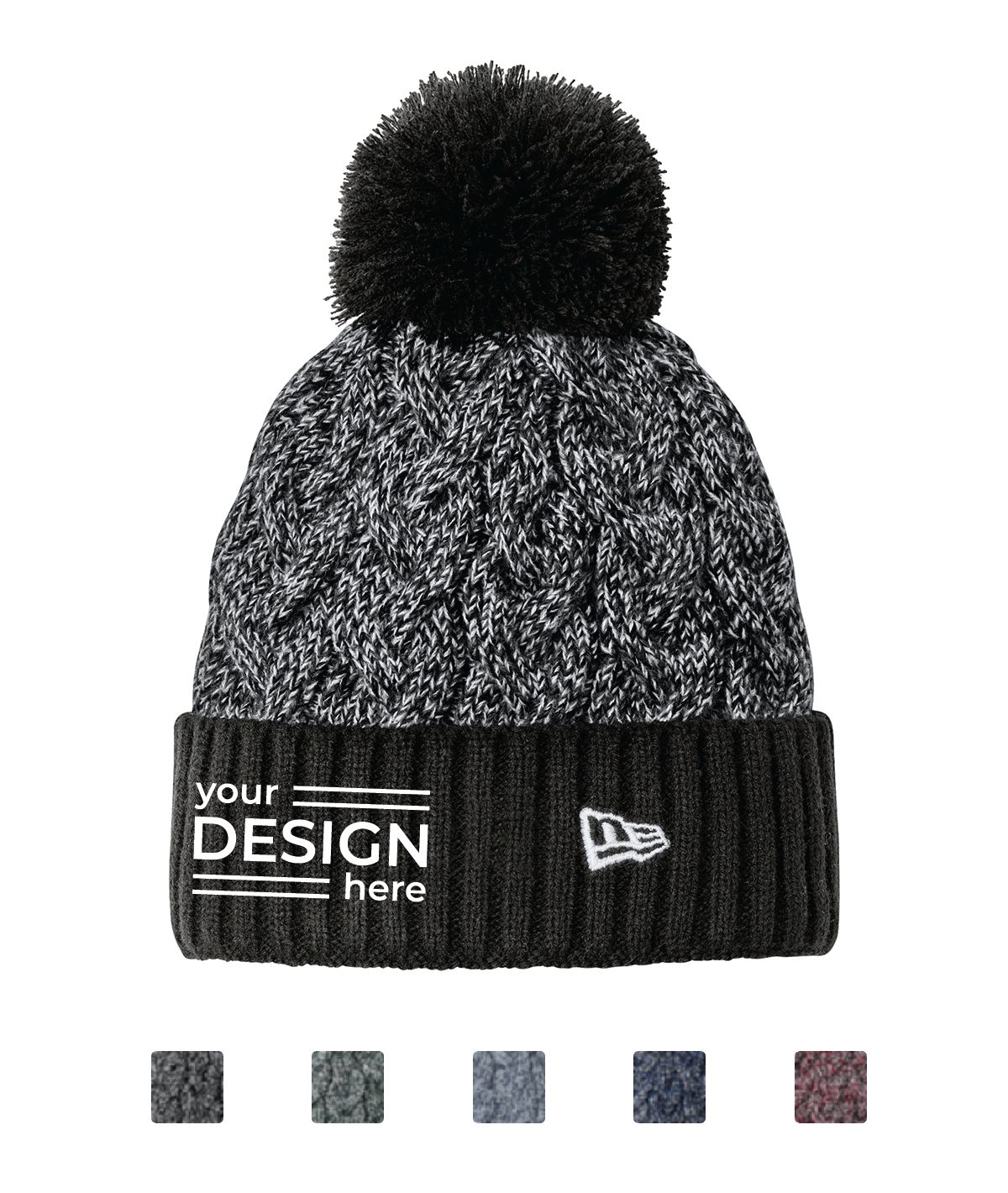 New Era Marled Knit Pom Beanie