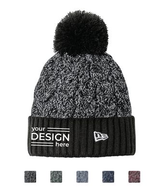 New Era Marled Knit Pom Beanie