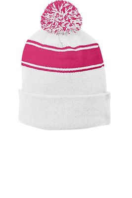 Sport-Tek Stripe Pom Pom Beanie