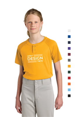 Sport-Tek Youth PosiCharge Competitor 2-Button Henley