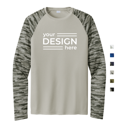 Sport-Tek Drift Camo Colorblock Long Sleeve Tee