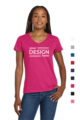 Gildan Women's Heavy Cotton 100% Cotton V-Neck T-Shirt