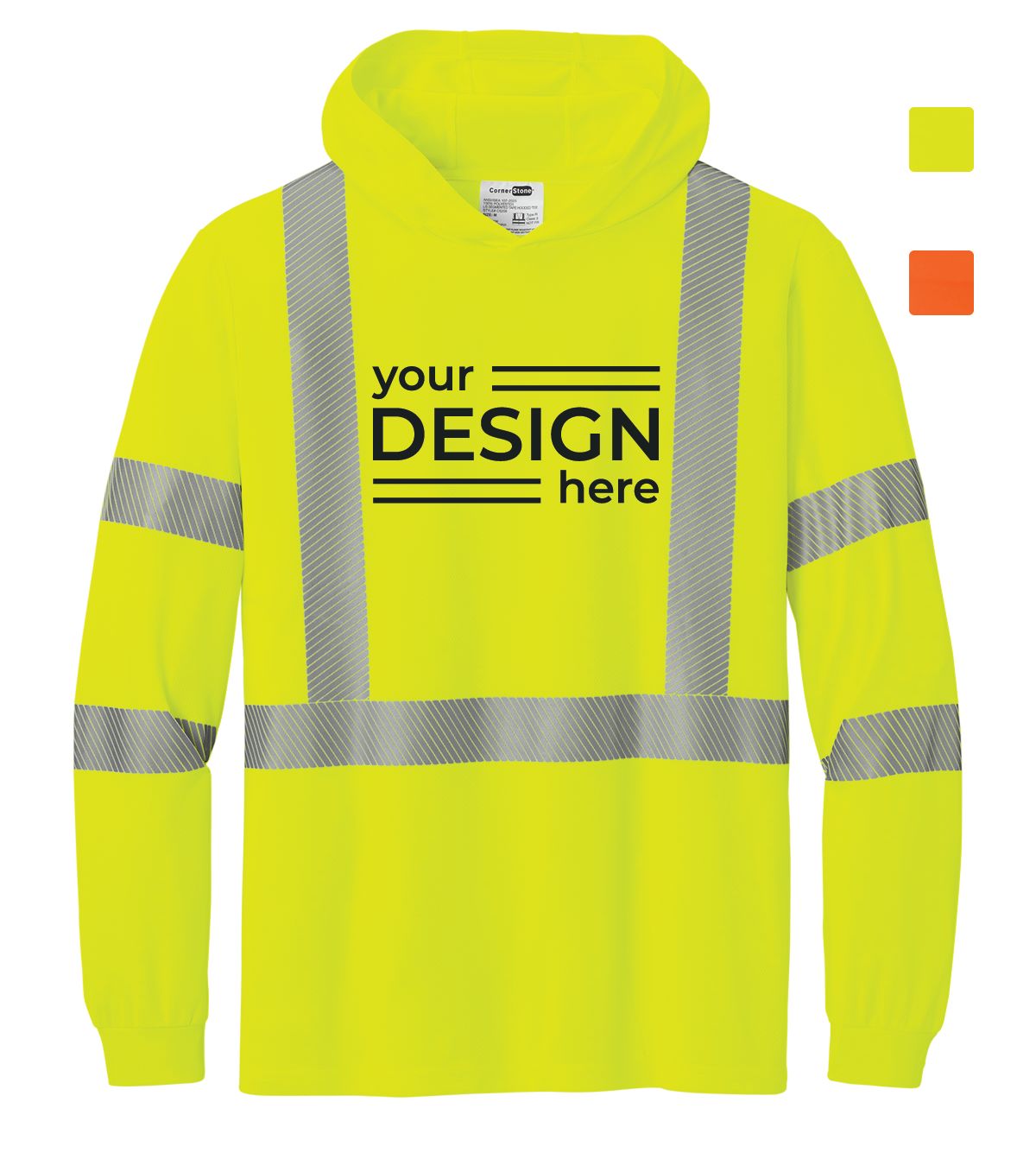 CornerStone ANSI 107 Class 3 Long Sleeve Segmented Tape Hooded Tee