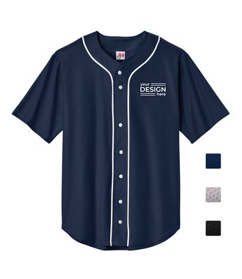 A4 Short Sleeve Full-Button Baseball Top