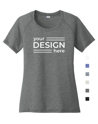 Sport-Tek  Women's PosiCharge  Tri-Blend Wicking Scoop Neck Raglan Tee