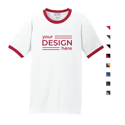 Port &amp; Co Core Cotton Ringer Tee