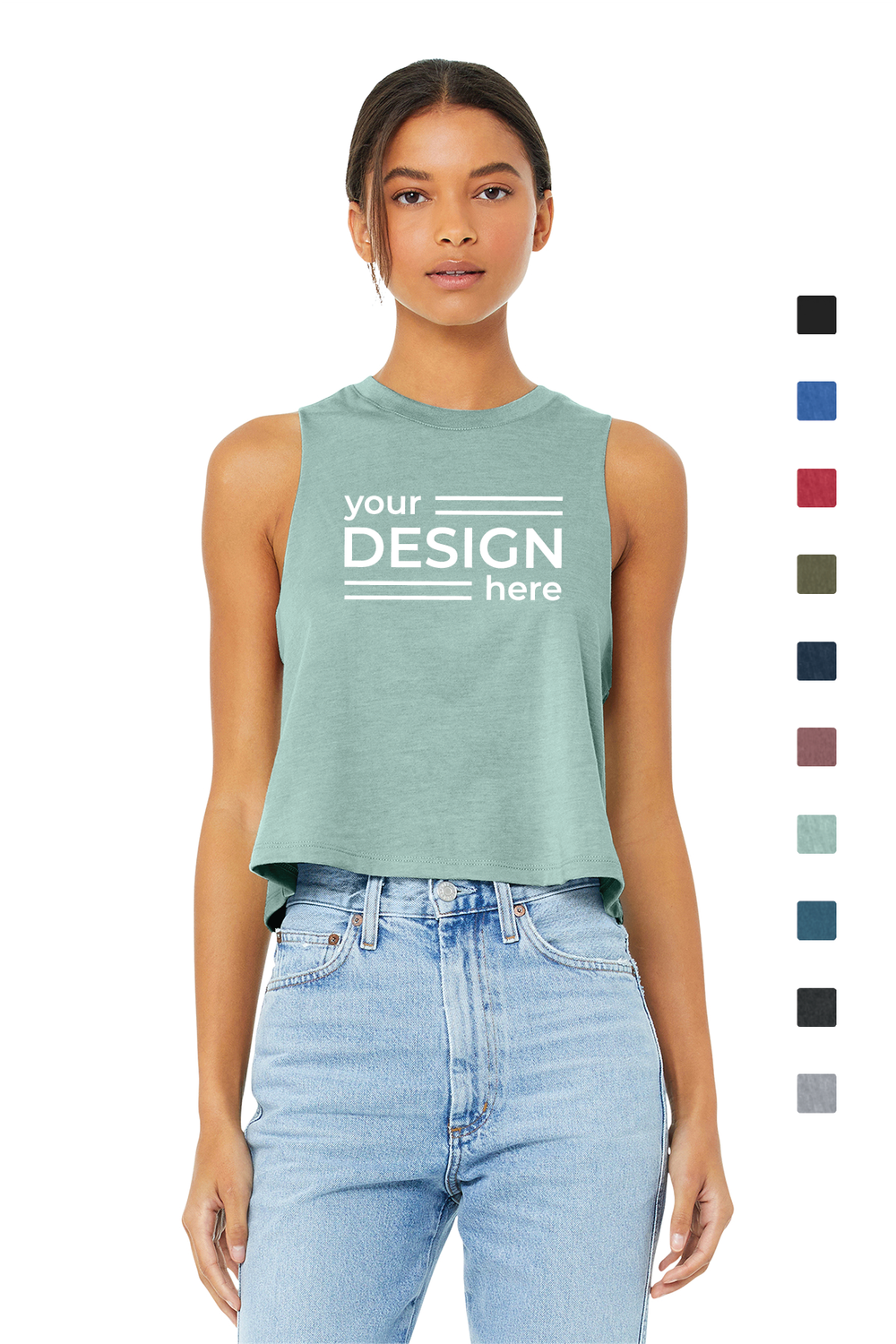 BELLA+CANVAS  Women's Racerback Cropped Tank
