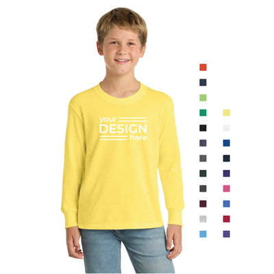 Port &amp; Co Youth Long Sleeve Core Cotton Tee