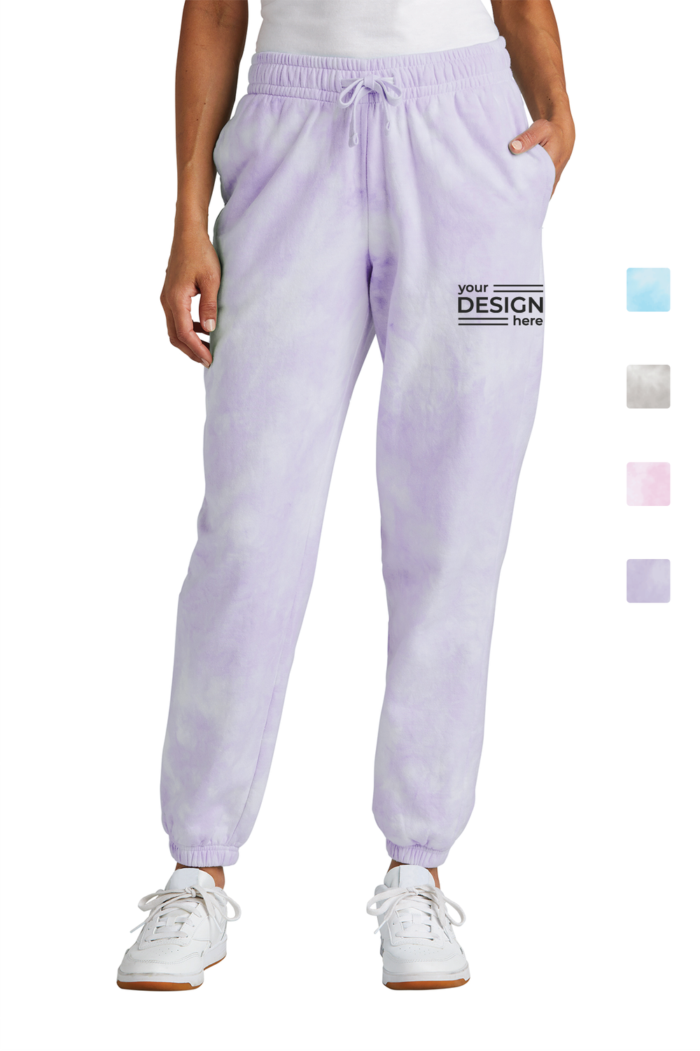 Port &amp; Co Women's Beach Wash Cloud Tie-Dye Sweatpant
