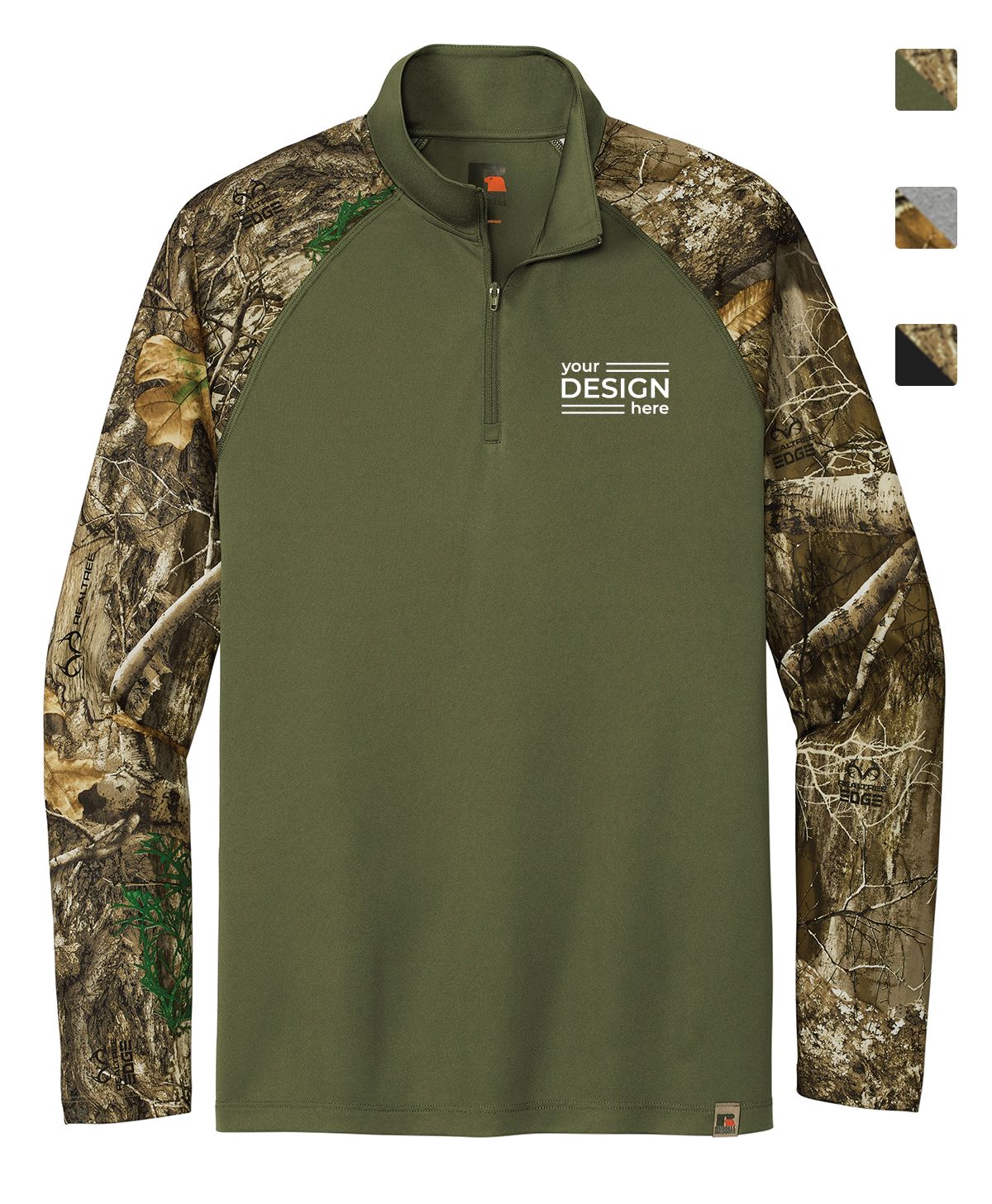 Russell Outdoors Realtree Colorblock Performance 1/4-Zip