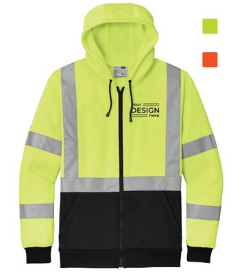 CornerStone A107 Class 3 Heavy-Duty Fleece Full-Zip Hoodie