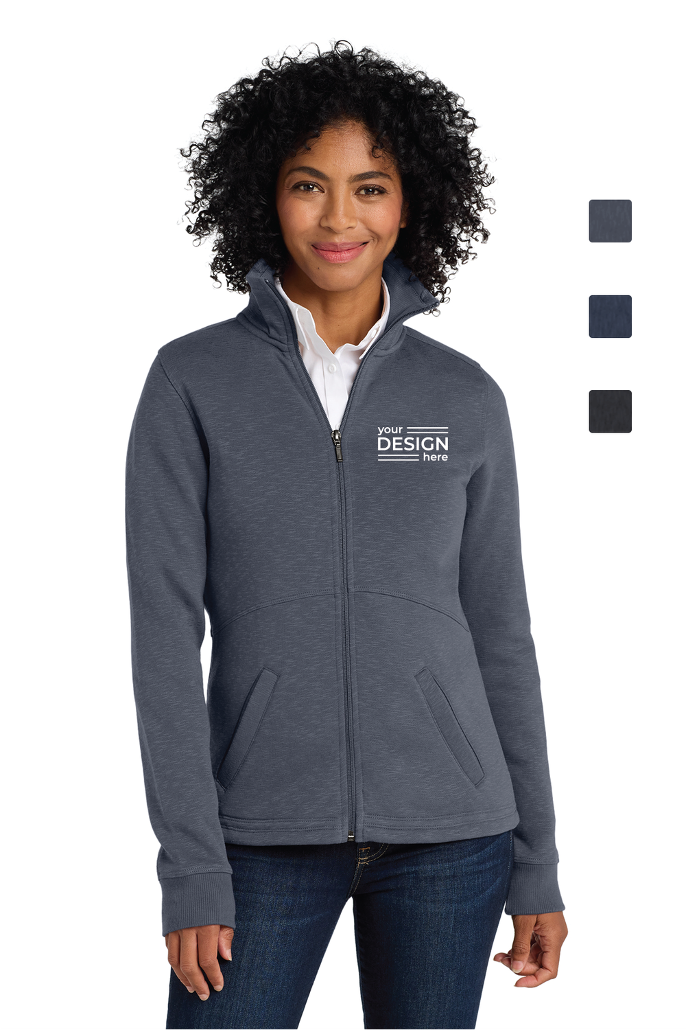 Port Authority Women's Slub Fleece Full-Zip Jacket