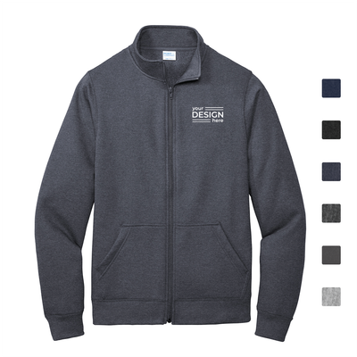 Port &amp; Co Core Fleece Cadet Full-Zip Sweatshirt
