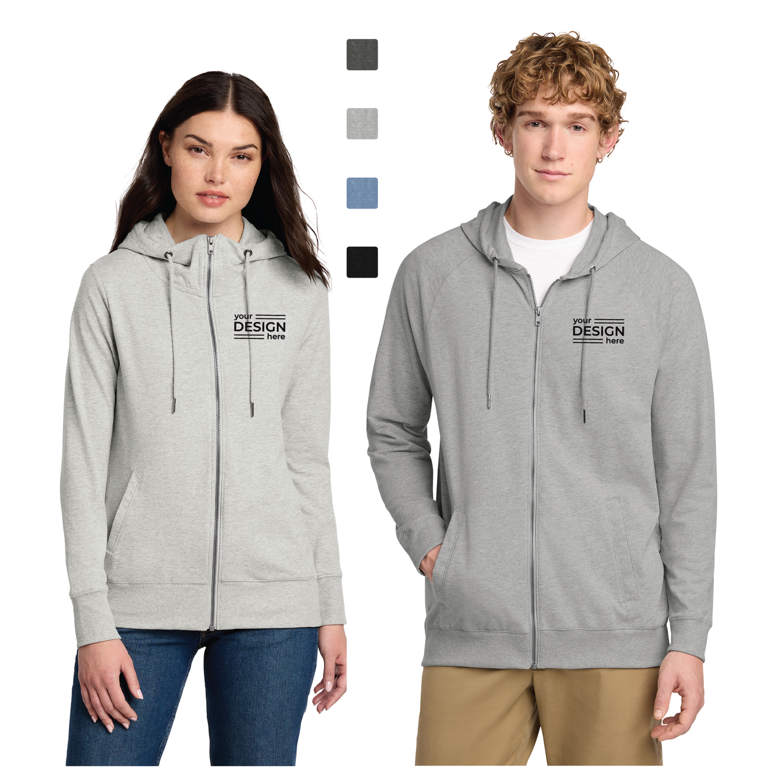 District Featherweight French Terry Full-Zip Hoodie - Men's &amp; Ladies