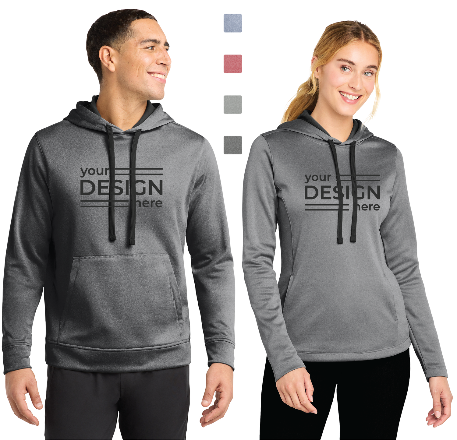 Sport-Tek PosiCharge  Sport-Wick Heather Fleece Hooded Pullover - Men's &amp; Ladies