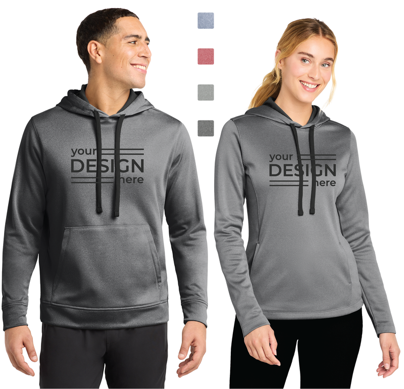 Sport-Tek PosiCharge  Sport-Wick Heather Fleece Hooded Pullover - Men's &amp; Ladies