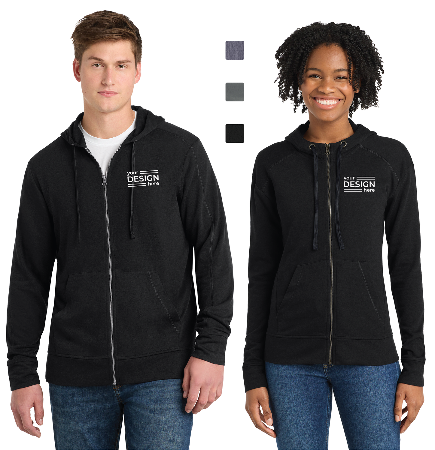Sport-Tek  PosiCharge Tri-Blend Wicking Fleece Full-Zip Hooded Jacket - Men's &amp; Ladies
