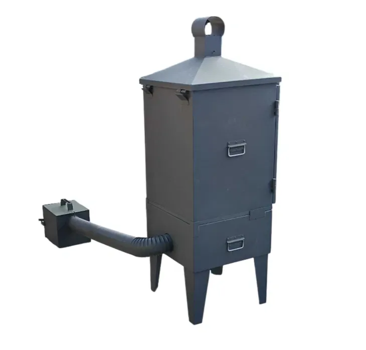 Wędzarnia metalowa ogrodowa z zewnętrznym paleniskiem