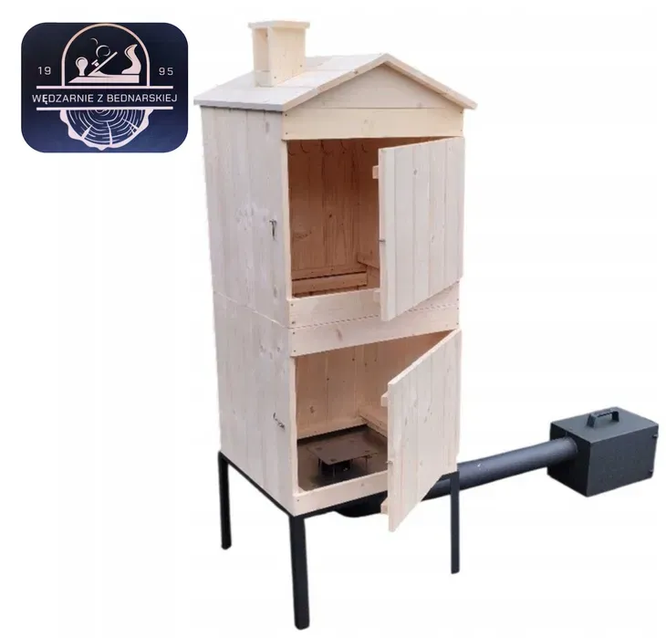Wędzarnia drewniana ogrodowa duża 2 komorowa 60X60X120