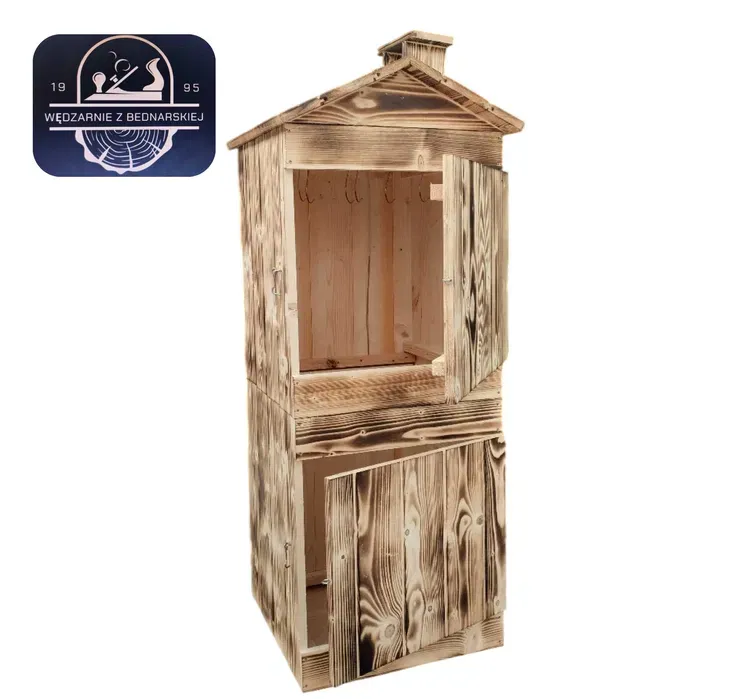Wędzarnia drewniana DUŻA XL wędzarnia ogrodowa OPALANA 50X50X120