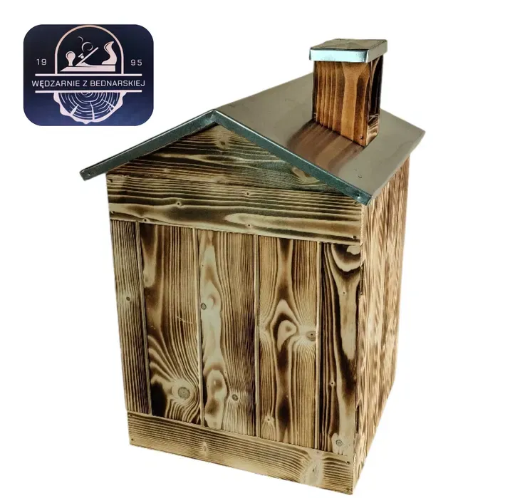 Wędzarnia drewniana wędzarnie ogrodowe OKUWANY OPALANY 50x50X60