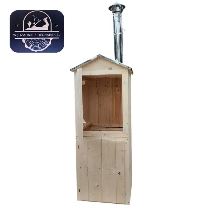 Wędzarnia drewniana ogrodowa dach i komin NIERDZEWNYM 50x50X120 FALA 2