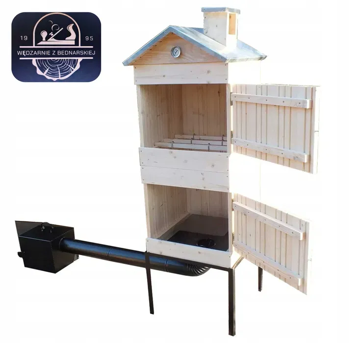 Wędzarnia Drewniana Ogrodowa Nieopalana XXL DACH OBITY BLACHĄ