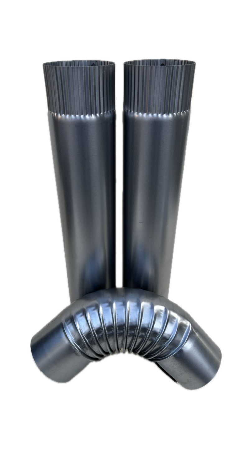 ZESTAW 2x RURA KOMINOWA FI 100 + KOLANKO FI 100