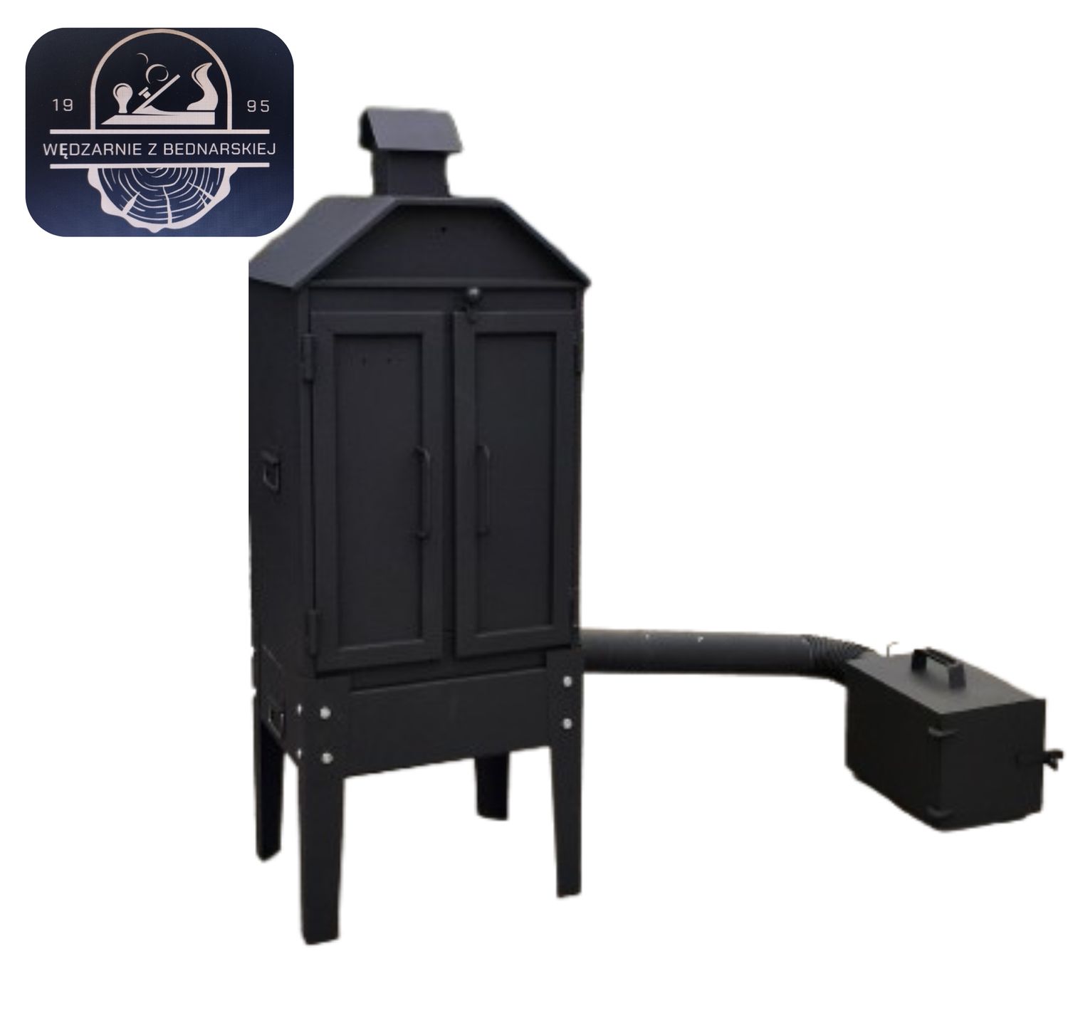 WĘDZARNIA METALOWA OGRODOWA Z ZEWNĘTRZNYM PALENISKIEM 50X42X128