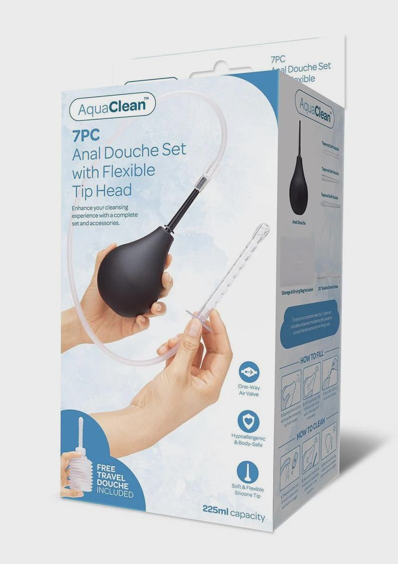 7 Piece Anal Douche Set with Flexible Tip Head