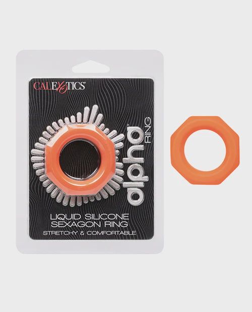 DISC-Alpha Liquid Silicone Sexagon Ring - Orange