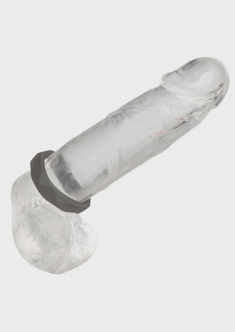 Alpha Liquid Silicone Prolong Presmatic Cock Ring - Gray
