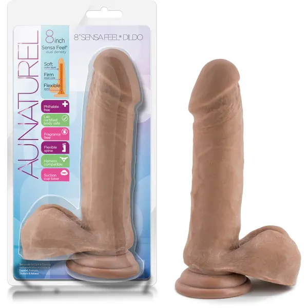 Au Natural 8" Sensa Feel Dildo Latin