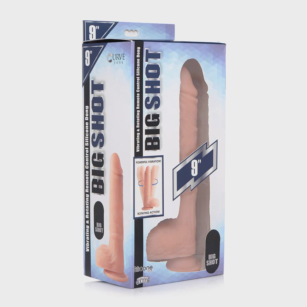 Big Shot 9" Silicone Twirling Dildo With Balls