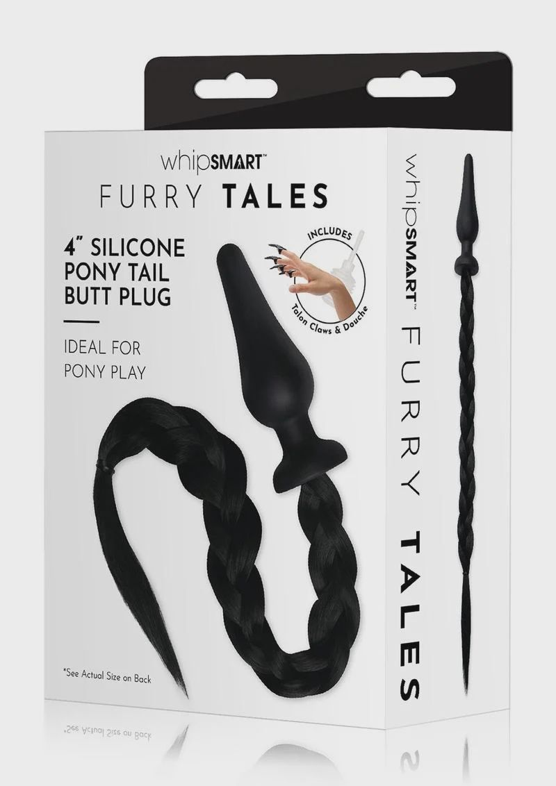 4" SILICONE PLUG W/ BLACK PONY TAIL
