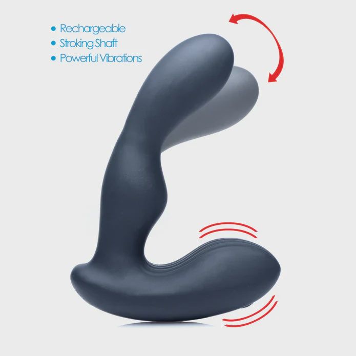 7X P-STROKE Silicone Prostate Stimulator With Stroking Shaft