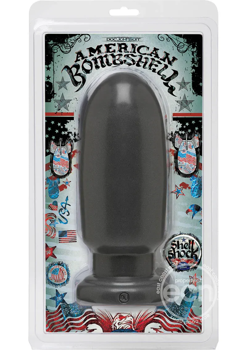 American Bombshell Shellshock Anal Plug Grey 8.5 Inch Long 10.36 Inch Girth