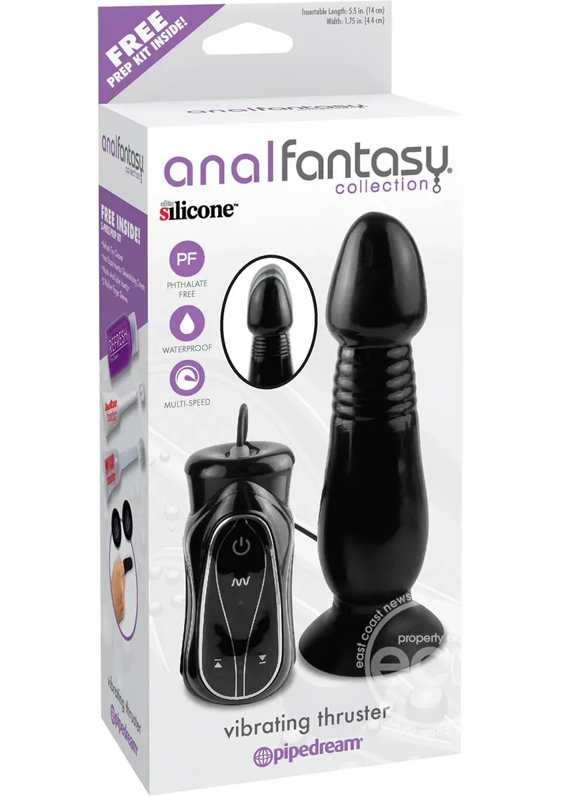 Anal Fantasy Collection Vibrating Thruster Silicone Vibe Waterproof Black 5.5 Inch