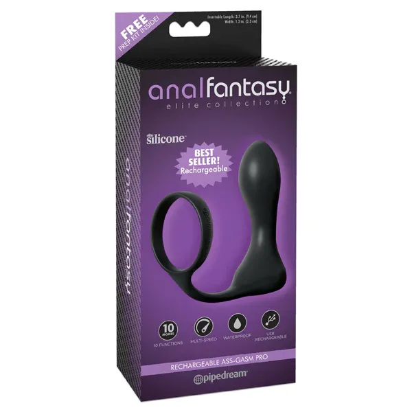Anal Fantasy Elite Collection Rechargeable Ass-Gasm Pro Black