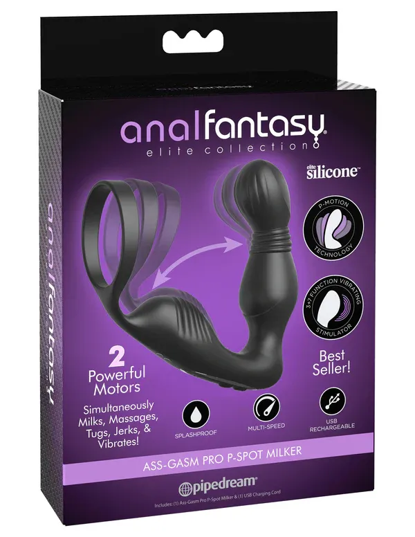 Anal Fantasy Elite Collection Ass-Gasm Pro P Spot Milker - Black