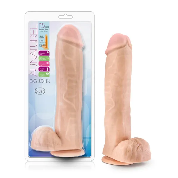 Au Naturel Big John 11.5" Sensa Feel Dual Density Dildo Vanilla