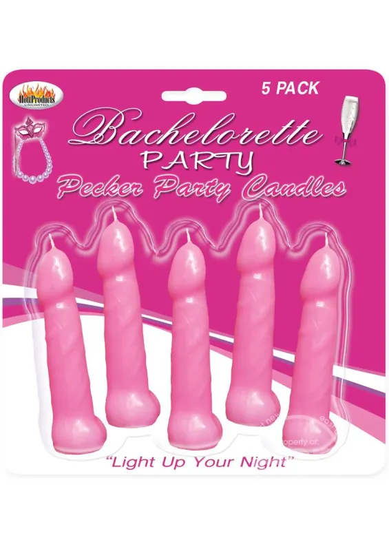 Bachelorette Party Pecker Party Candles Pink 5 Each Per Pack