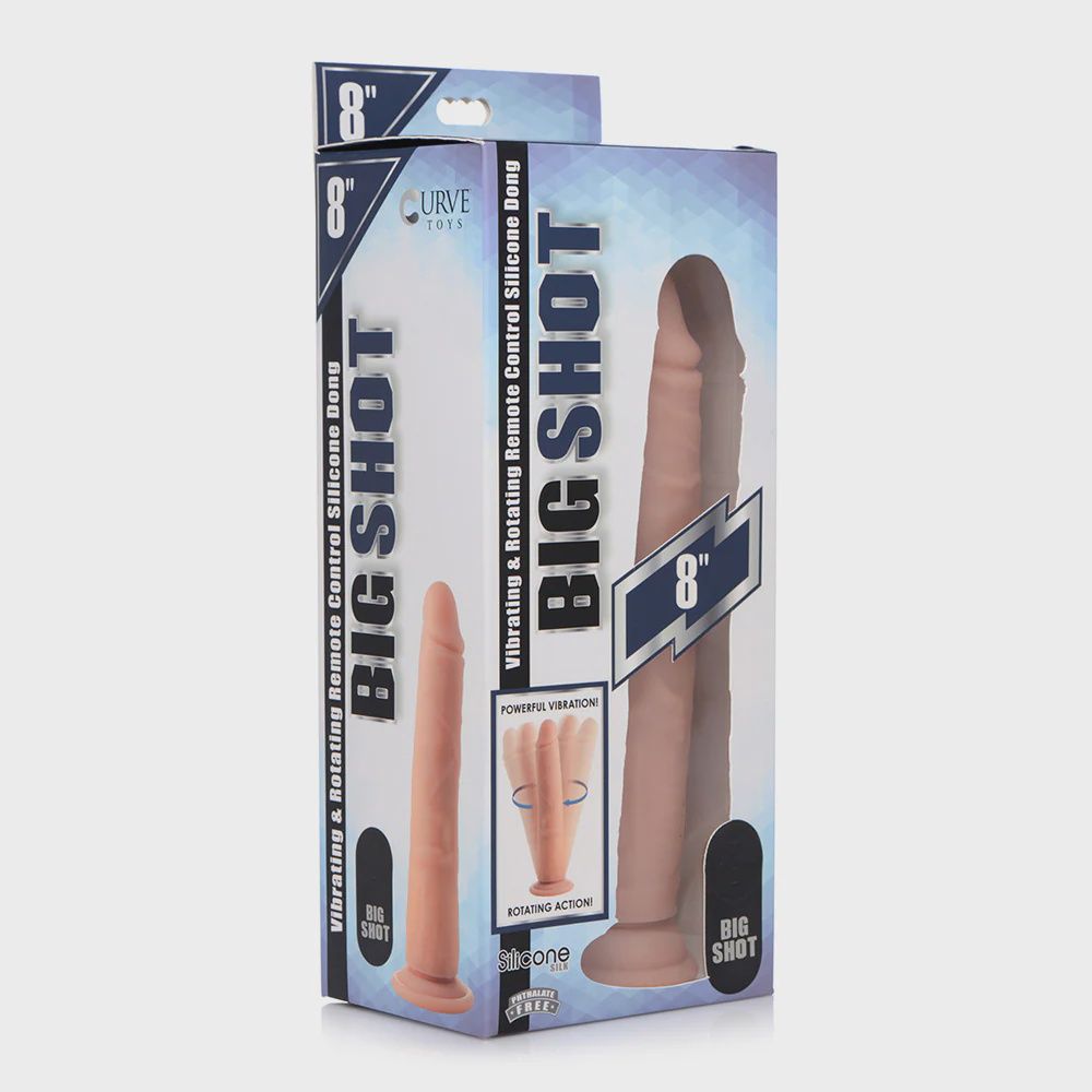 Big Shot Rotating Remote Control Silicone Dildo - 8 Inch
