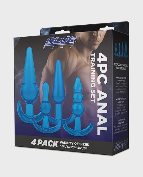 Blue Line C &amp; B 4 pc Anal Training Set - Jelly Blue