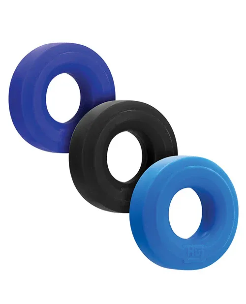 Hunky Junk C Ring Multi Pack - Cobalt - Asst. Colors Pack of 3
