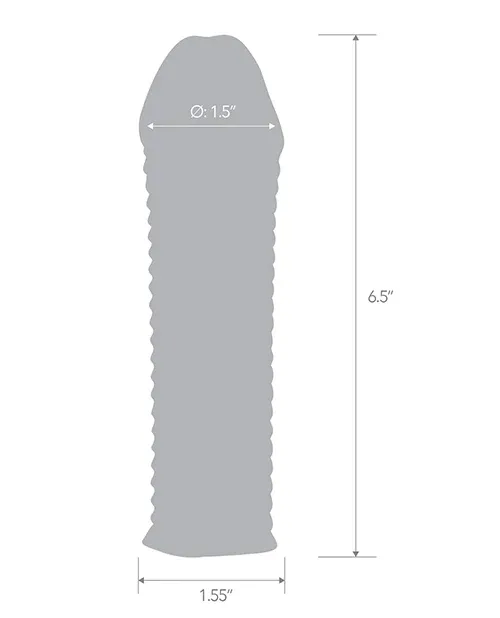 Blue Line C &amp; B 6.5" Textured Penis Enhancing Sleeve Extension - Clear