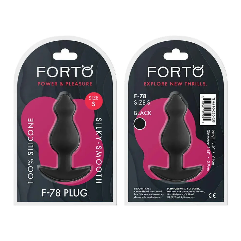 F-78: POINTEE 100% SILICONE PLUG - SMALL BLACK