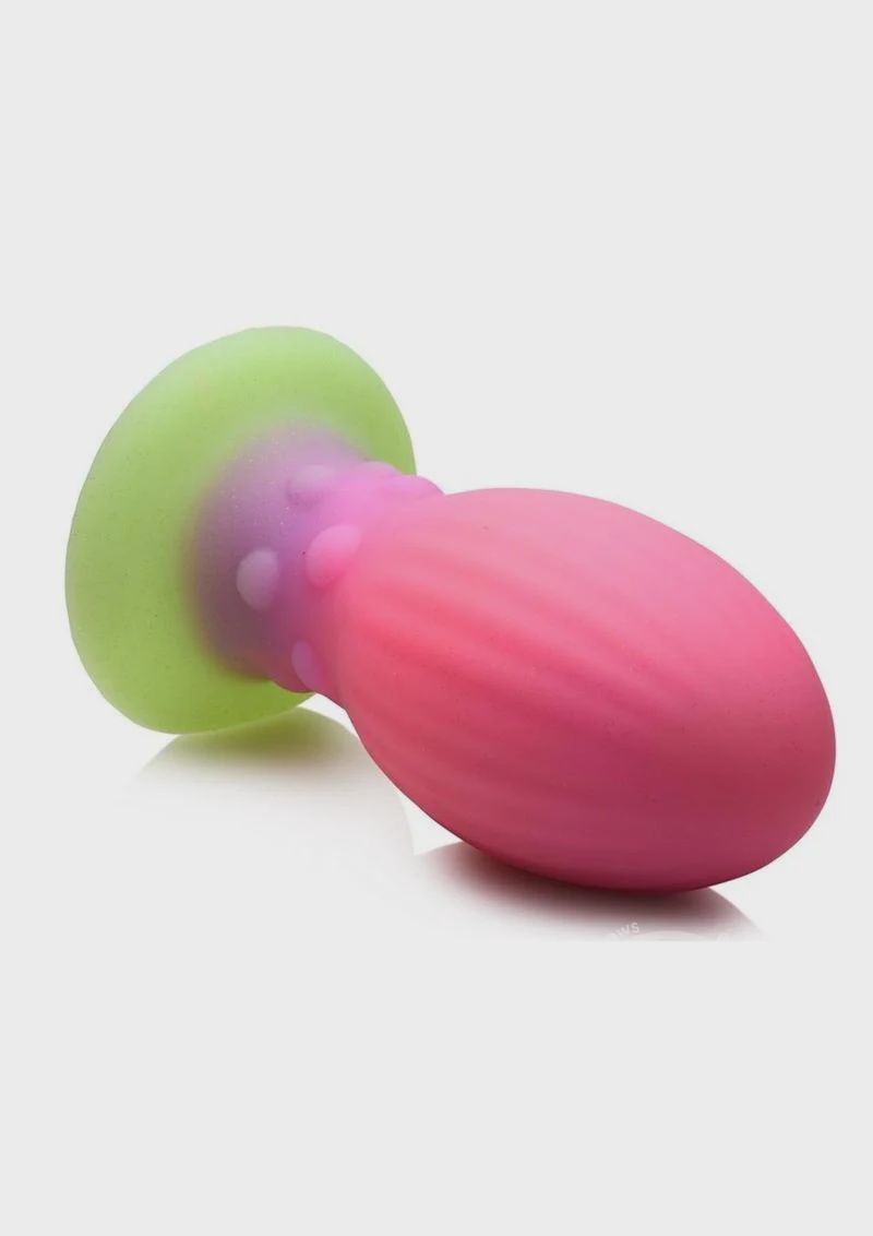 Creature Cocks Xeno Egg Glow in the Dark Silicone Egg - XLarge - Pink/Green