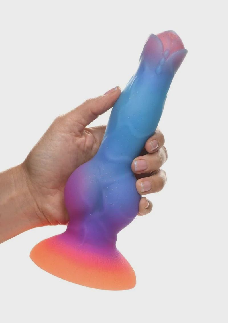Creature Cocks Space Cock Glow in The Dark Silicone Alien Dildo - Orange/Purple/Blue
